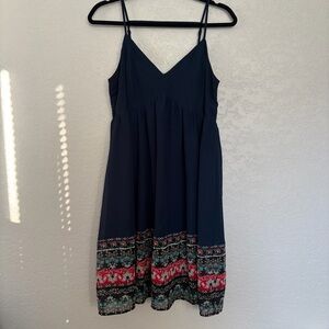 Maurices Women’s Size Large Blue Sleeveless Knee Length Spaghetti Strap Sundress